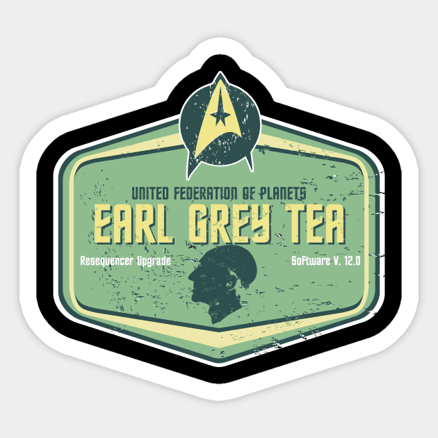 EARL GREY STARFLEET SPECIAL EDITION Sticker by KARMADESIGNER T-SHIRT SHOP